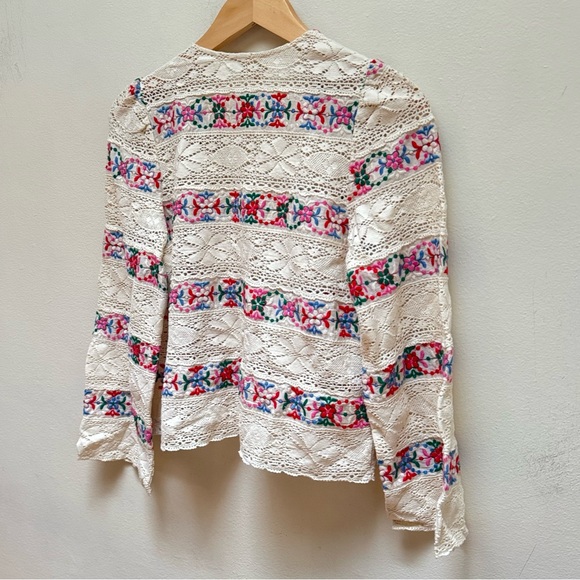 Sezane Floral Embroidered Lace Matika Blouse - Picture 11 of 16